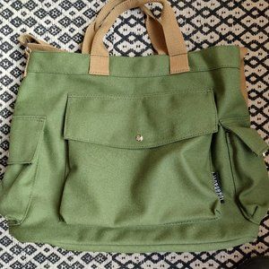 Green canvas utility bag